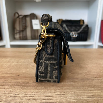 Fendi Baguette Mini Brown FF Jacquard Fabric