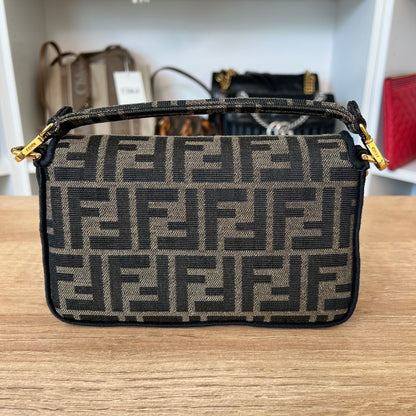 Fendi Baguette Mini Brown FF Jacquard Fabric