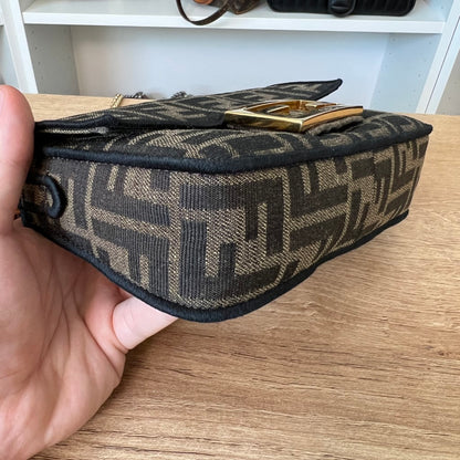 Fendi Baguette Mini Brown FF Jacquard Fabric