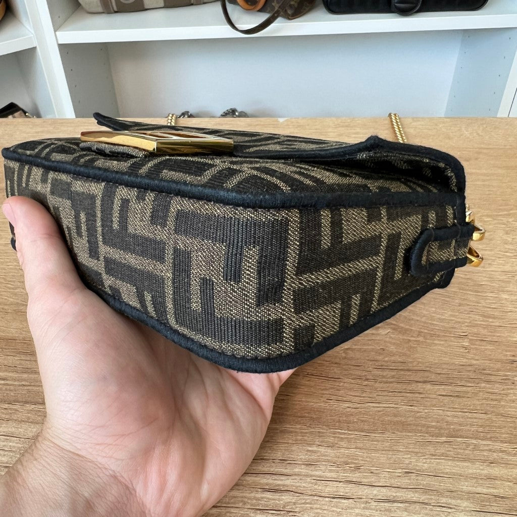 Fendi Baguette Mini Brown FF Jacquard Fabric