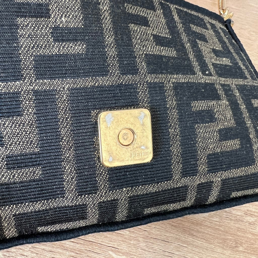 Fendi Baguette Mini Brown FF Jacquard Fabric