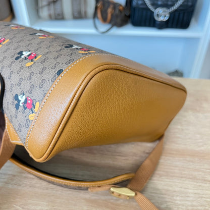 Gucci  X DISNEY Mini Vintage GG Supreme Monogram Mickey Mouse Small Dome Backpack Beige Vintage Sun Oil