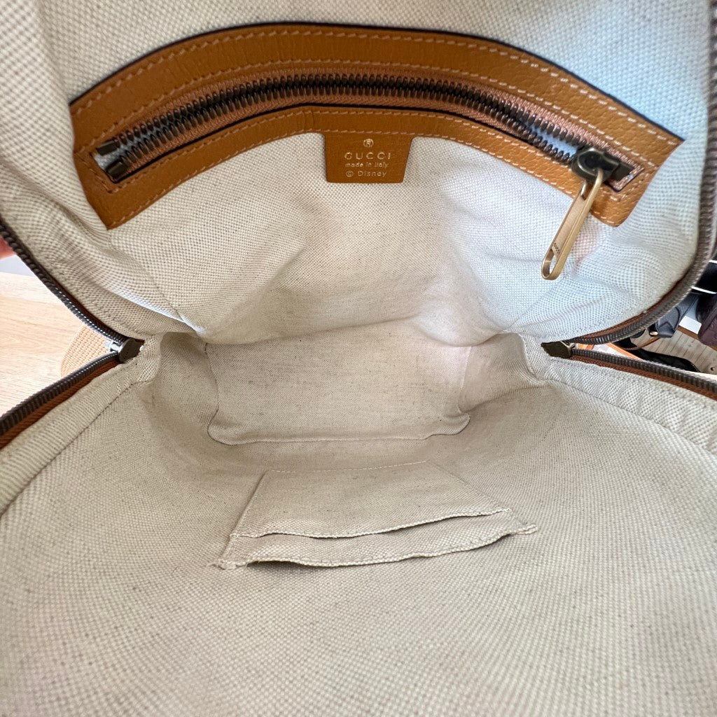Gucci  X DISNEY Mini Vintage GG Supreme Monogram Mickey Mouse Small Dome Backpack Beige Vintage Sun Oil