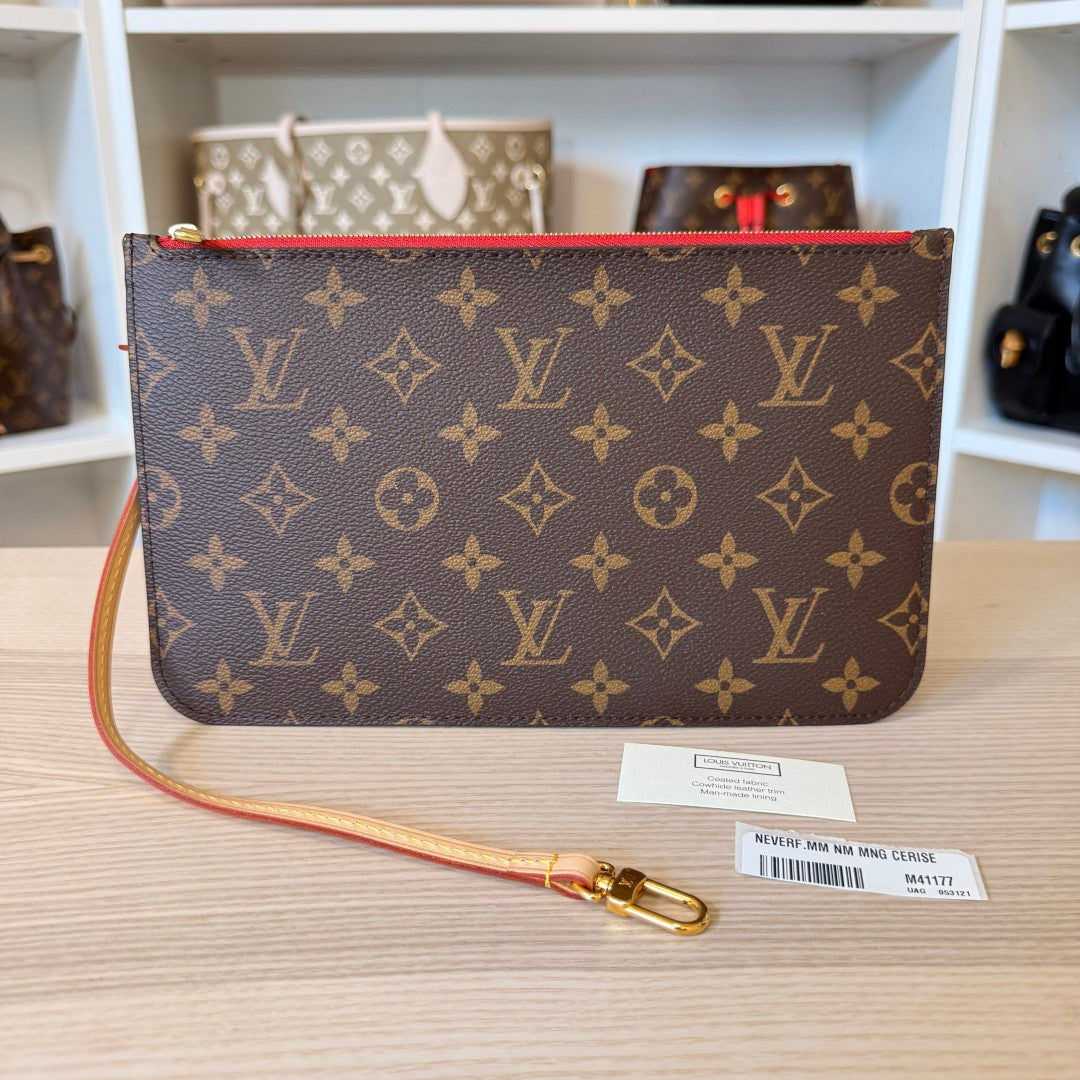 Louis Vuitton Monogram Neverfull MM GM Pochette Cherry