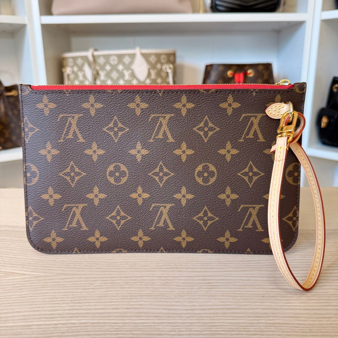 Louis Vuitton Monogram Neverfull MM GM Pochette Cherry