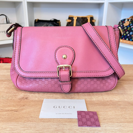 Gucci Sukey Crossbody Pink Microguccissima Leather