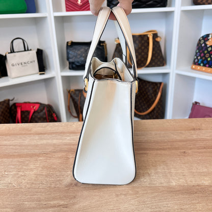 Gucci Sylvie White Leather Tote Medium