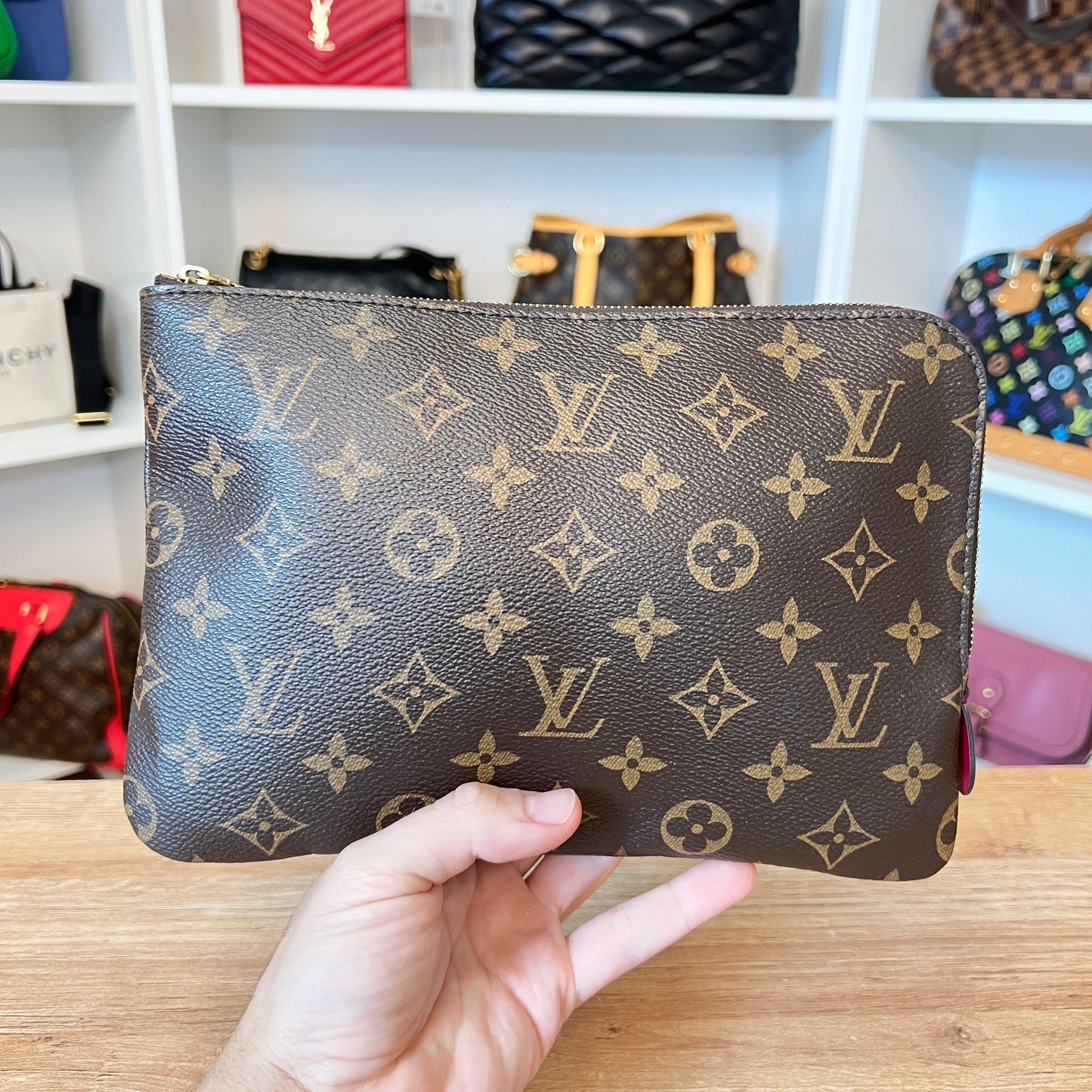 Louis Vuitton Monogram Etui Voyage PM Pouch Fuchsia