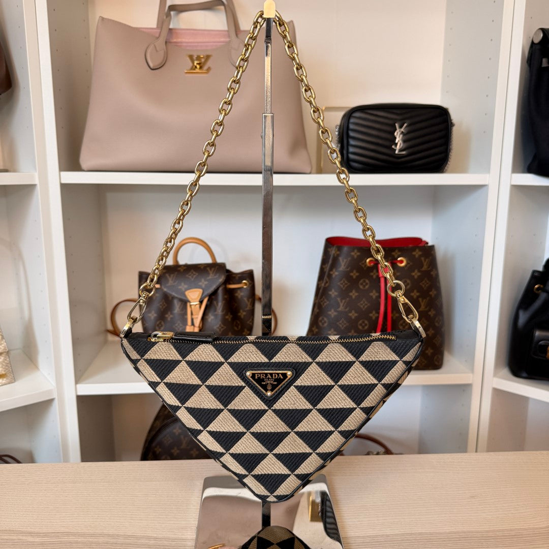 Prada Triangolo Jacquard Symbole Triangle Bag