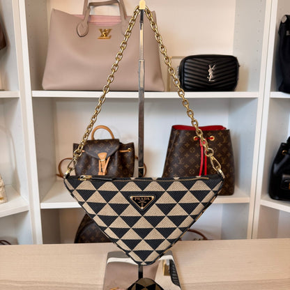 Prada Triangolo Jacquard Symbole Triangle Bag