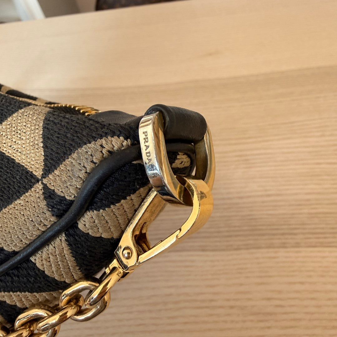 Prada Triangolo Jacquard Symbole Triangle Bag