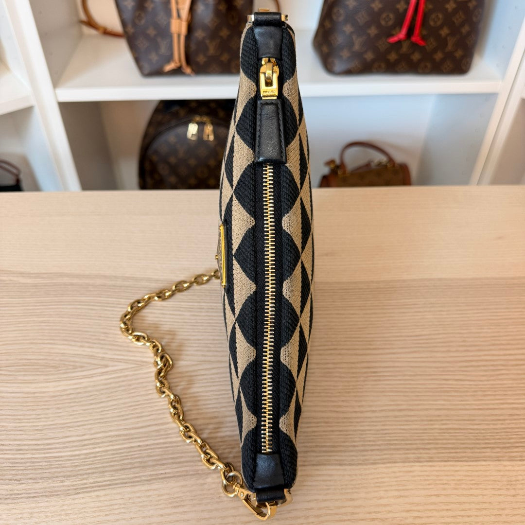 Prada Triangolo Jacquard Symbole Triangle Bag