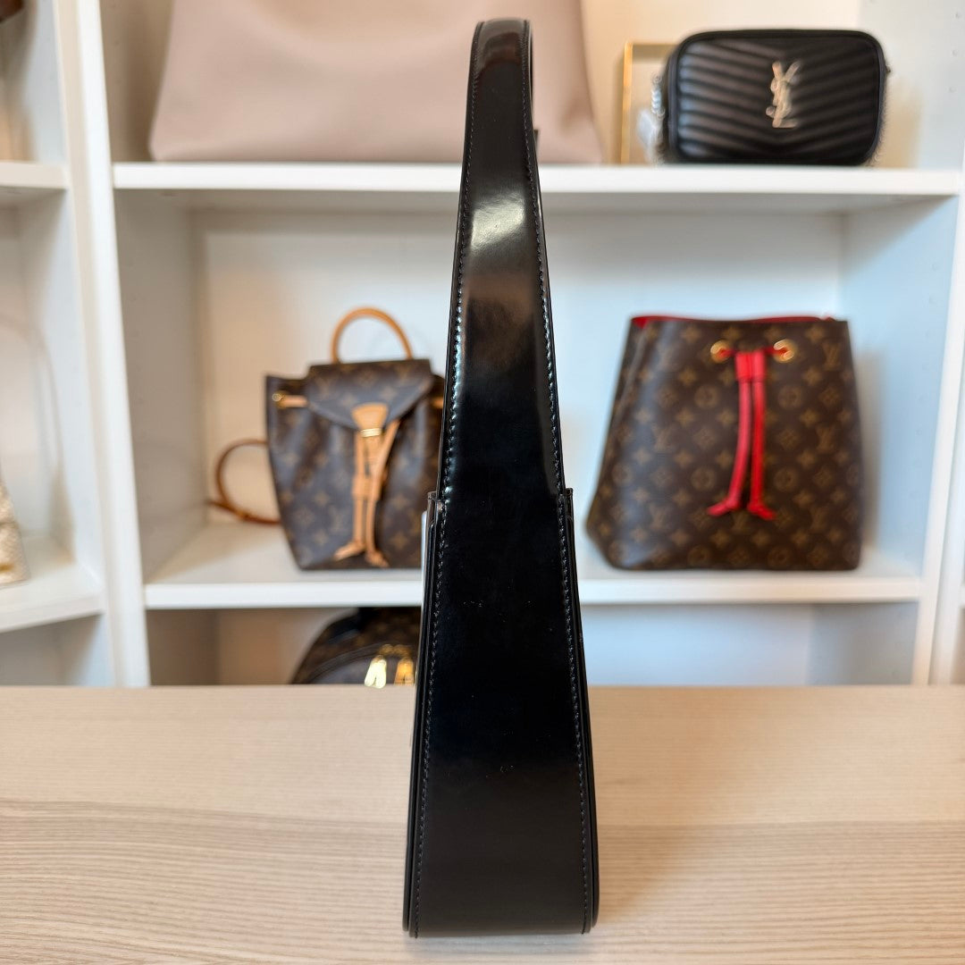 Saint Laurent YSL Le 5 A 7 Black Smooth Leather / Silver