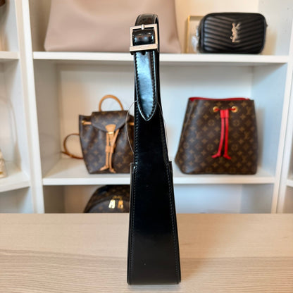 Saint Laurent YSL Le 5 A 7 Black Smooth Leather / Silver