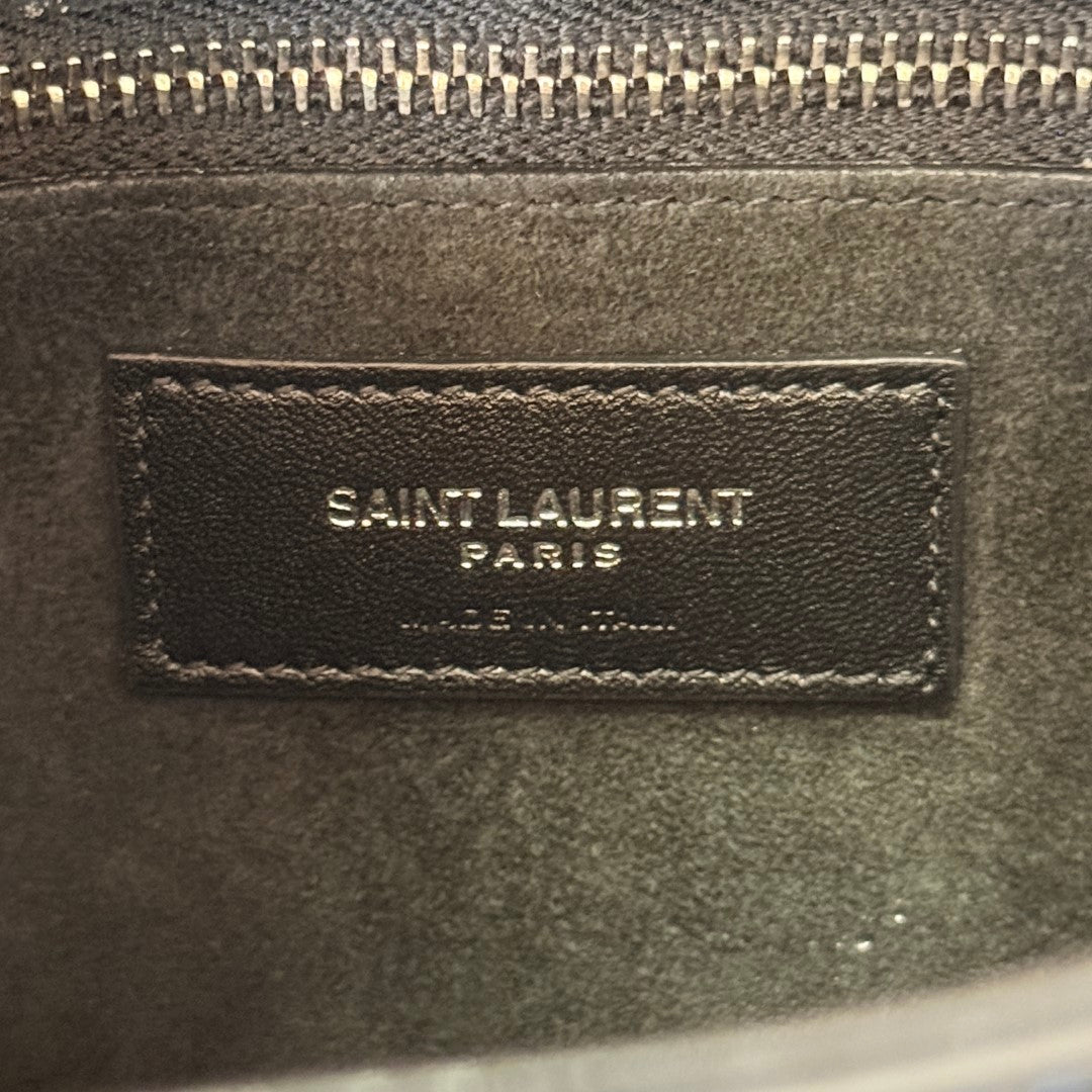 Saint Laurent YSL Le 5 A 7 Black Smooth Leather / Silver
