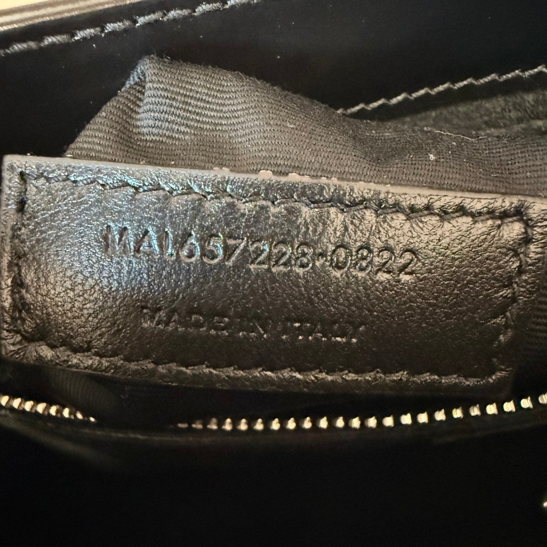 Saint Laurent YSL Le 5 A 7 Black Smooth Leather / Silver