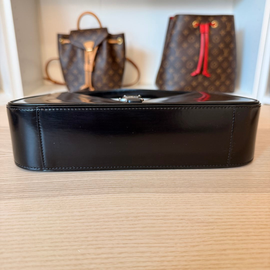 Saint Laurent YSL Le 5 A 7 Black Smooth Leather / Silver