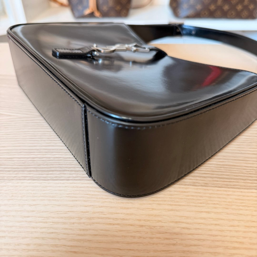 Saint Laurent YSL Le 5 A 7 Black Smooth Leather / Silver