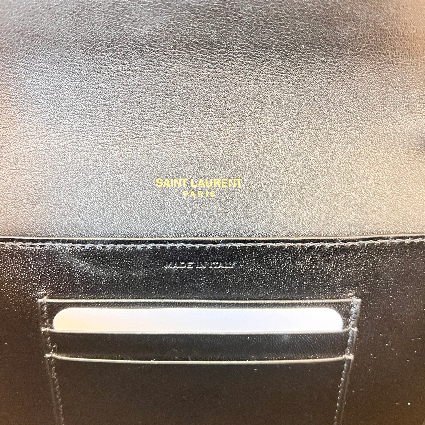 Saint Laurent Patent Monogram Cassandra Clasp Black