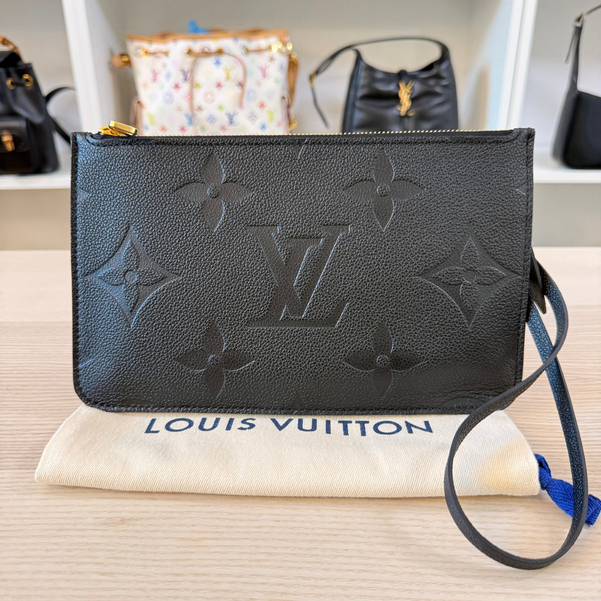Louis Vuitton Empreinte Monogram Neverfull Pochette Black