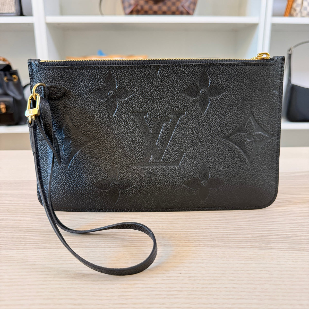 Louis Vuitton Empreinte Monogram Neverfull Pochette Black