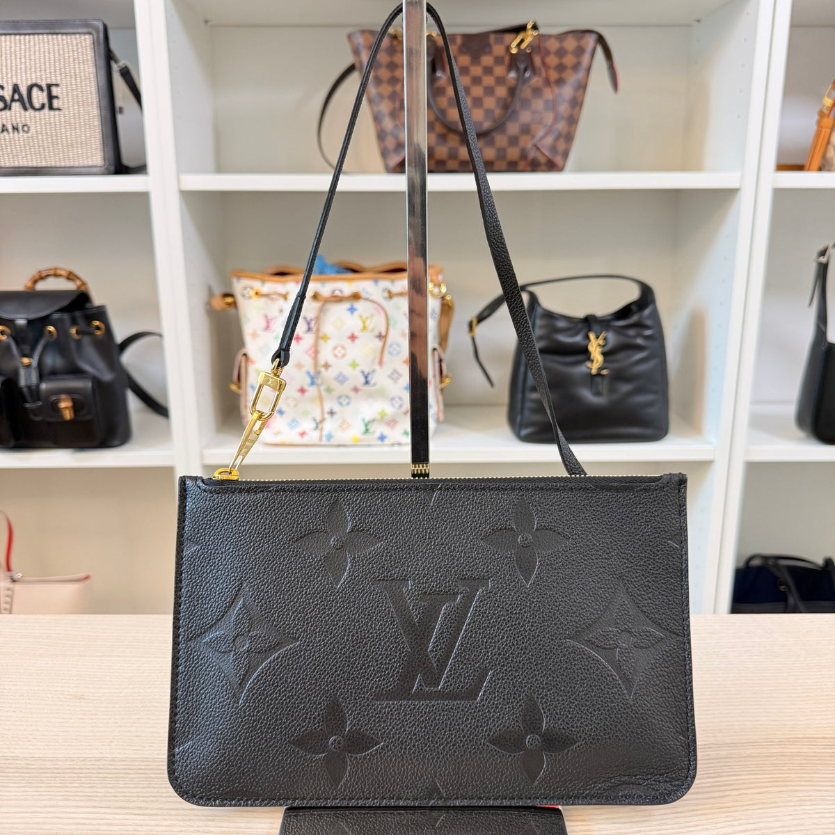 Louis Vuitton Empreinte Monogram Neverfull Pochette Black
