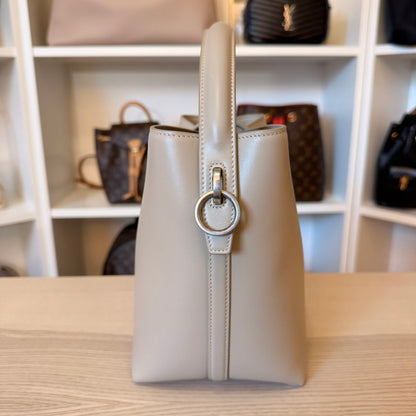 Saint Laurent YSL Le 37 Small Bucket Bag Beige w/ Silver