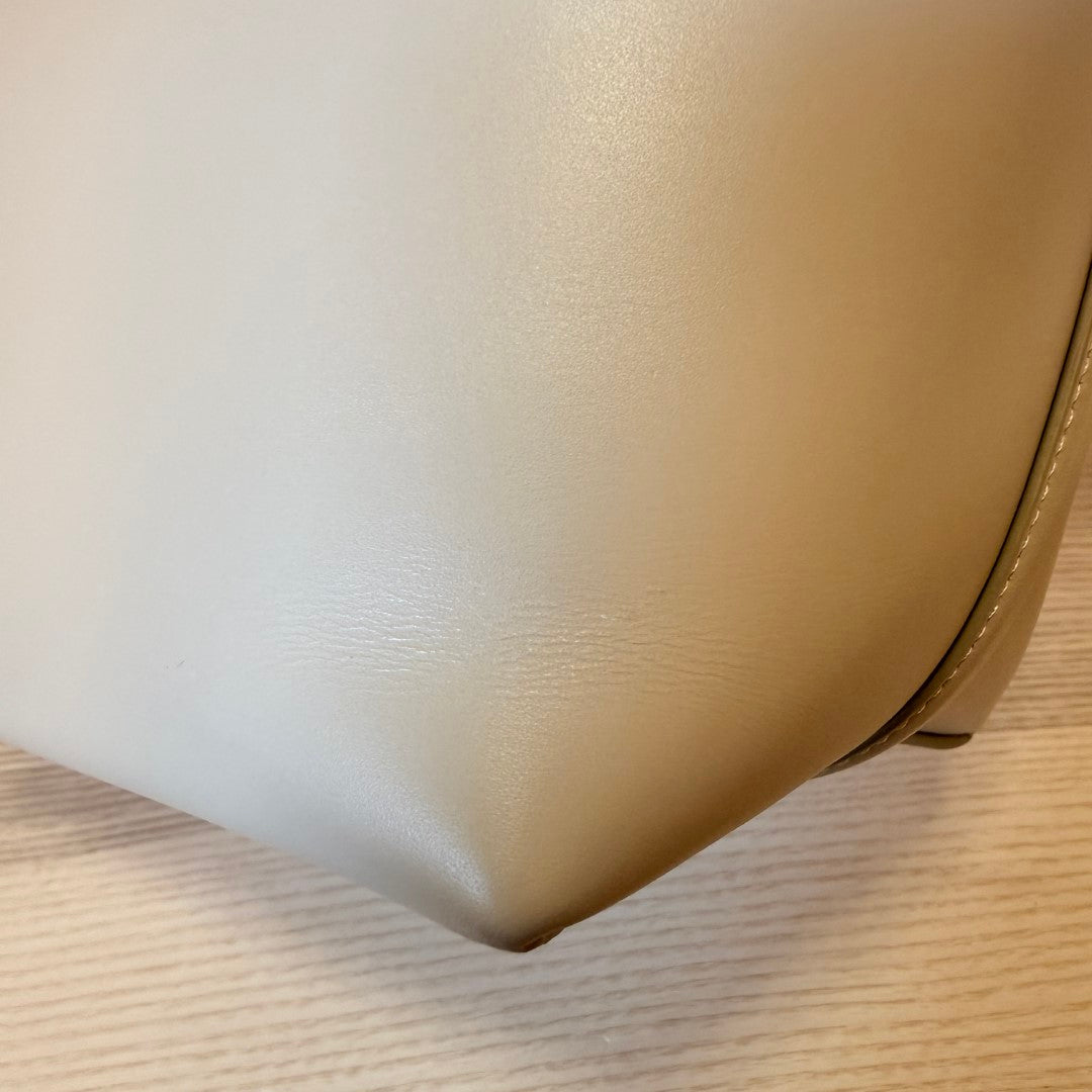 Saint Laurent YSL Le 37 Small Bucket Bag Beige w/ Silver