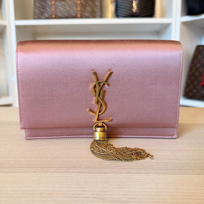 Saint Laurent YSL Satin Kate Tassel Wallet on Chain Bag