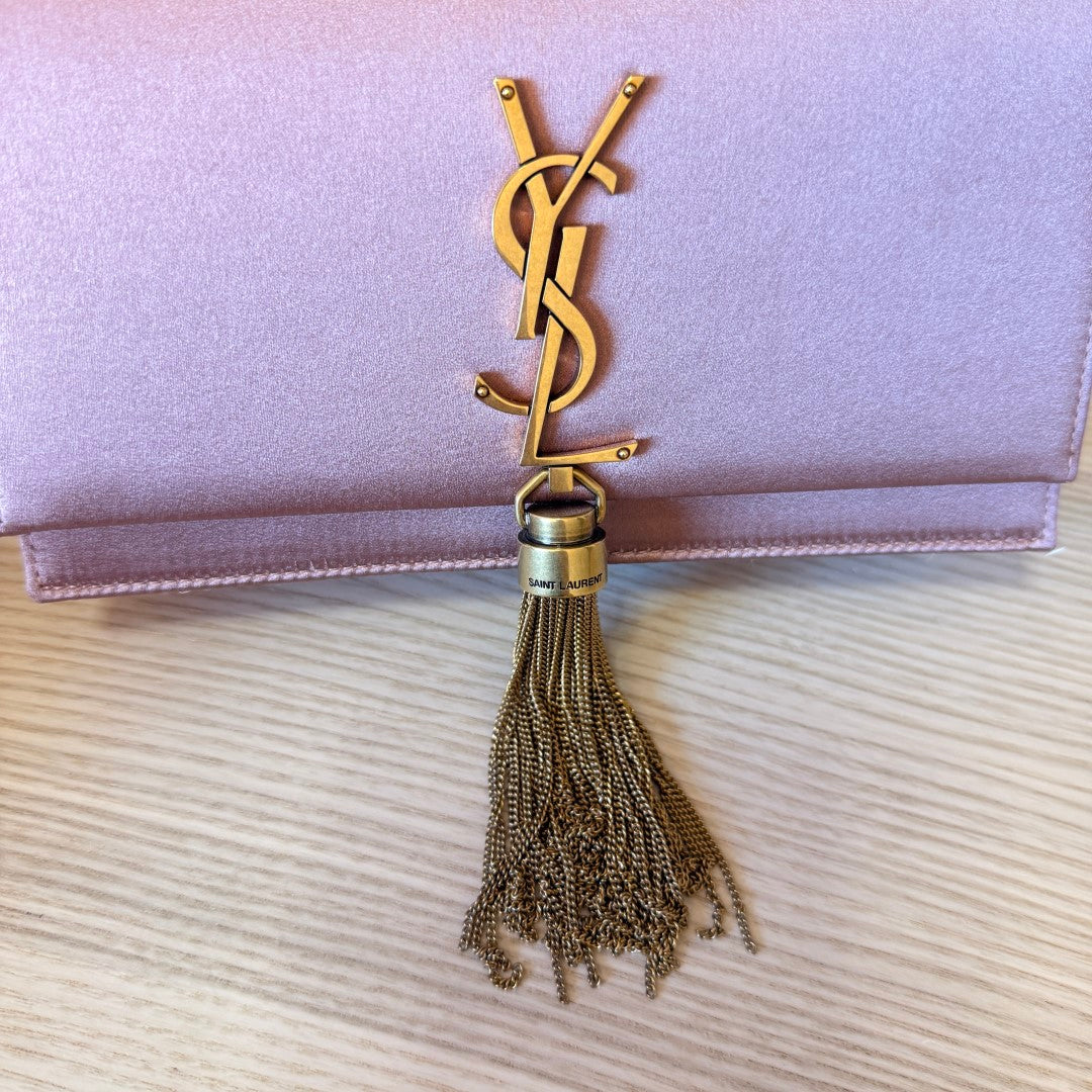 Saint Laurent YSL Satin Kate Tassel Wallet on Chain Bag
