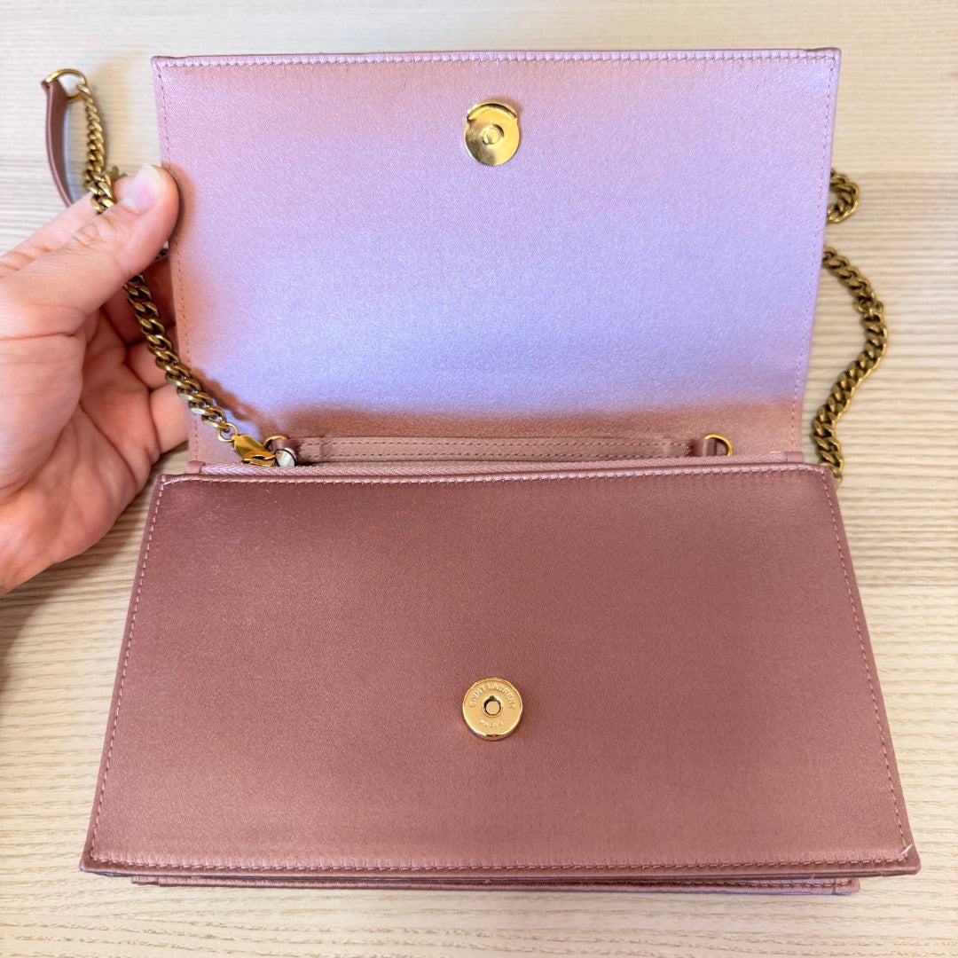 Saint Laurent YSL Satin Kate Tassel Wallet on Chain Bag