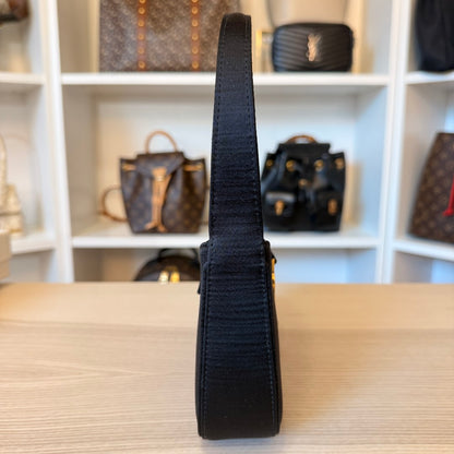 Saint Laurent YSL Mini Satin Le 5 A 7 Noir w/ Gold