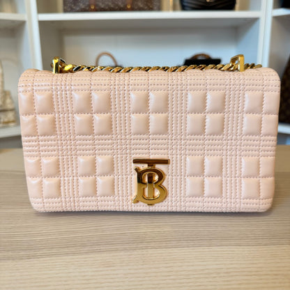 Burberry Lambskin Quilted Small Lola Bag Pink