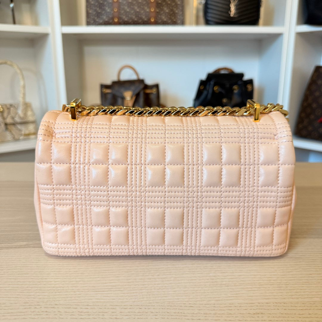 Burberry Lambskin Quilted Small Lola Bag Pink