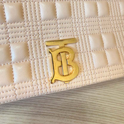 Burberry Lambskin Quilted Small Lola Bag Pink