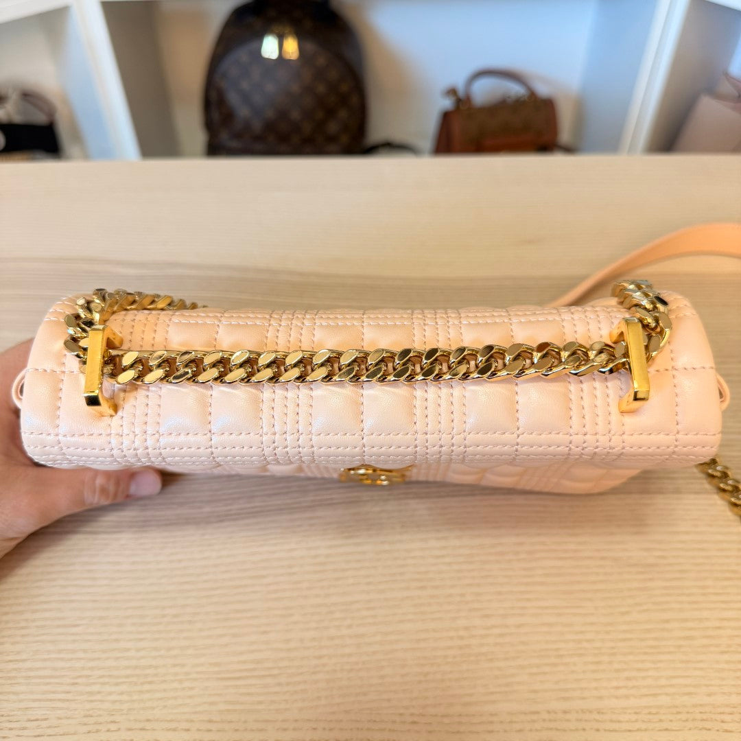 Burberry Lambskin Quilted Small Lola Bag Pink