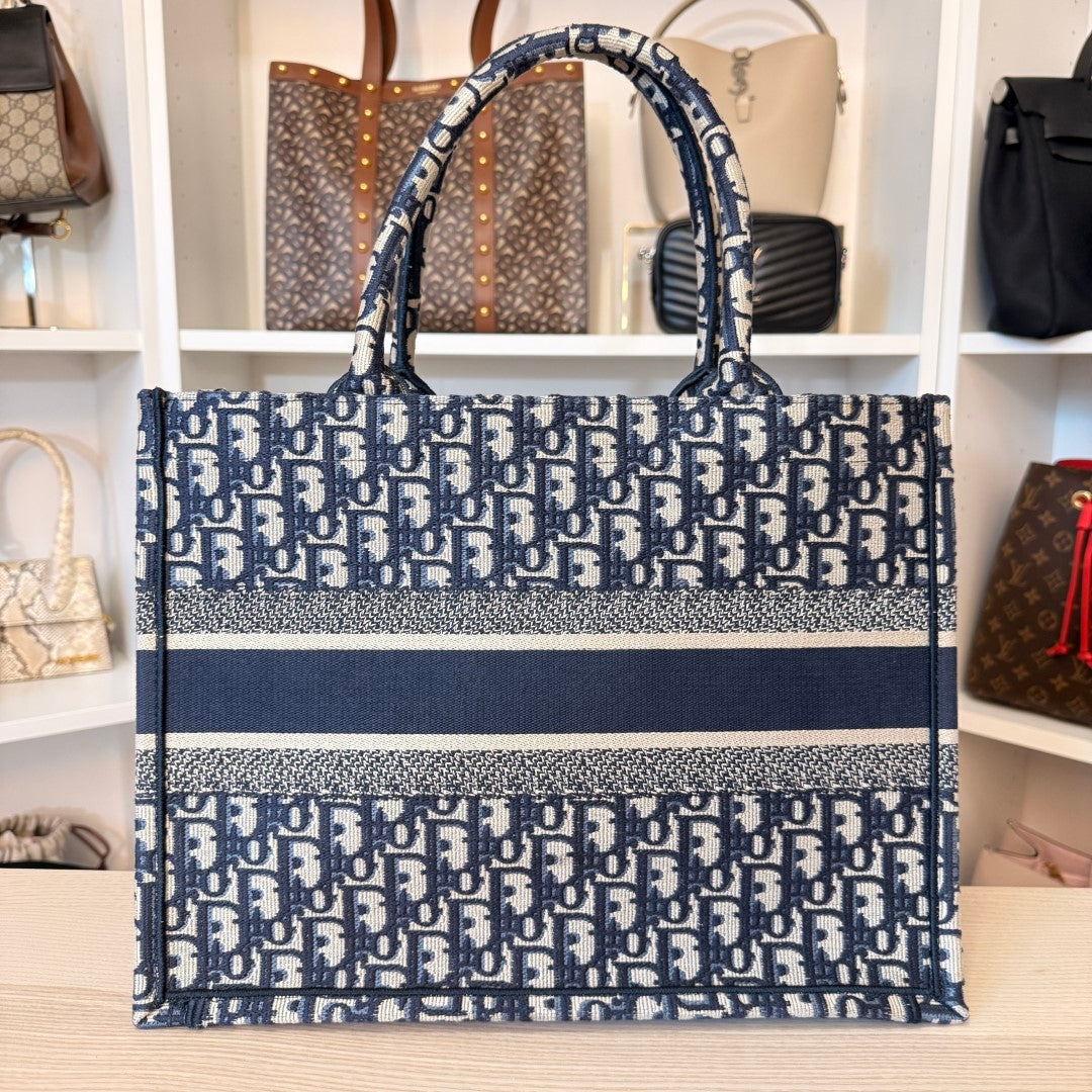 Christian Dior Book Tote Oblique Medium Blue