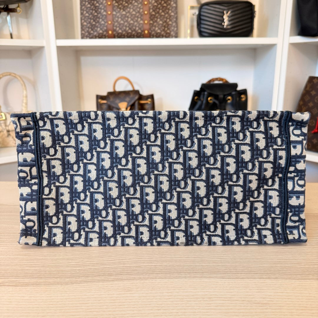 Christian Dior Book Tote Oblique Medium Blue