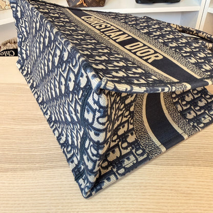 Christian Dior Book Tote Oblique Medium Blue