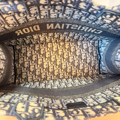 Christian Dior Book Tote Oblique Medium Blue