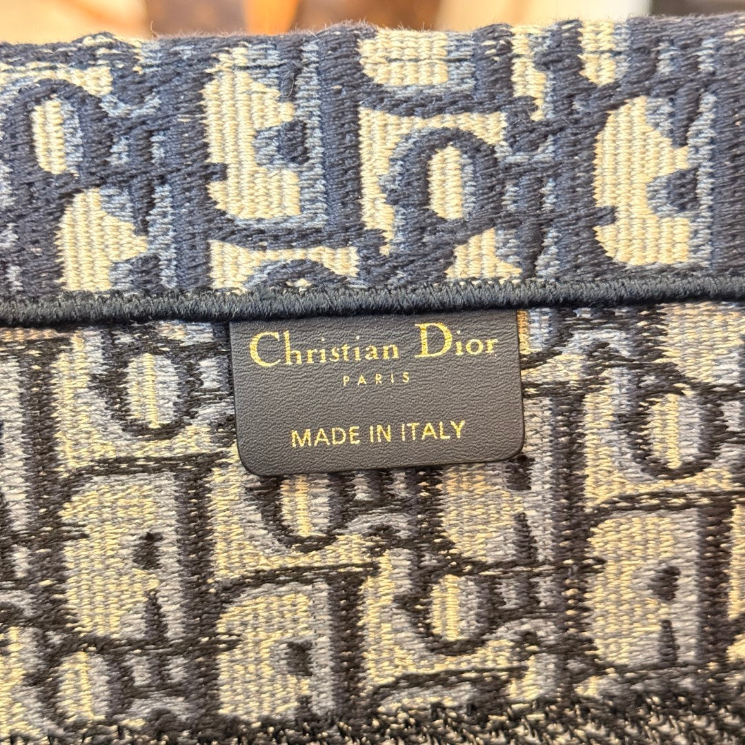 Christian Dior Book Tote Oblique Medium Blue