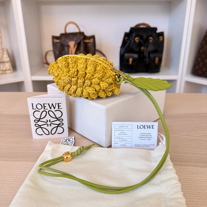 Loewe x Paula’s Ibiza 4FA Lemon Raffia Coin Case