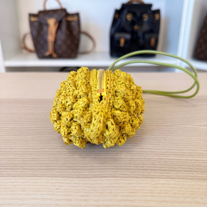 Loewe x Paula’s Ibiza 4FA Lemon Raffia Coin Case
