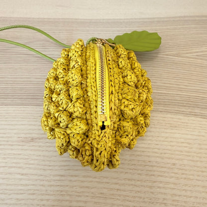 Loewe x Paula’s Ibiza 4FA Lemon Raffia Coin Case