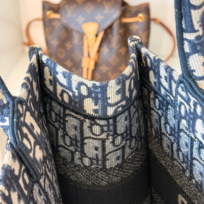 Christian Dior Book Tote Oblique Medium Blue