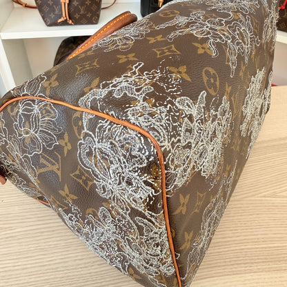 Louis Vuitton Limited Edition Monogram Dentelle Speedy 30 Silver Collector's Item