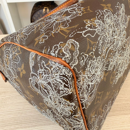 Louis Vuitton Limited Edition Monogram Dentelle Speedy 30 Silver Collector's Item