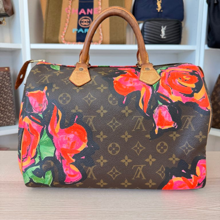 Louis Vuitton Limited Edition Speedy 30 Monogram Roses Stephen Sprouse Collector's Item