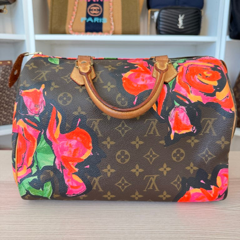 Louis Vuitton Limited Edition Speedy 30 Monogram Roses Stephen Sprouse Collector's Item