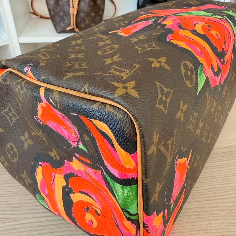 Louis Vuitton Limited Edition Speedy 30 Monogram Roses Stephen Sprouse Collector's Item